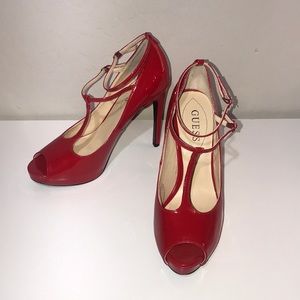 Guess | Suzie Red Patent Leather Platform Pumps